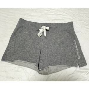 Calvin Klein Performance Womens Ribbed Waistband Shorts Gray Heather Large New